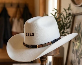 Sombrero vaquero Cattleman 100% fieltro de lana – Sombrero vaquero Western de ala ancha y rígida – Estilo australiano – Personalizable – Para hombre y mujer