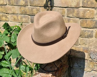 Sombrero de vaquero de fieltro de lana plegable: estilo western, con marca personalizada.