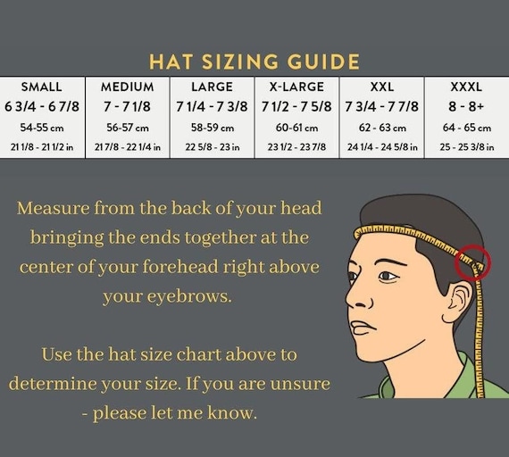 Head Size Chart 56 Cm Hat Chart 59cm Head Size Size Chart Size