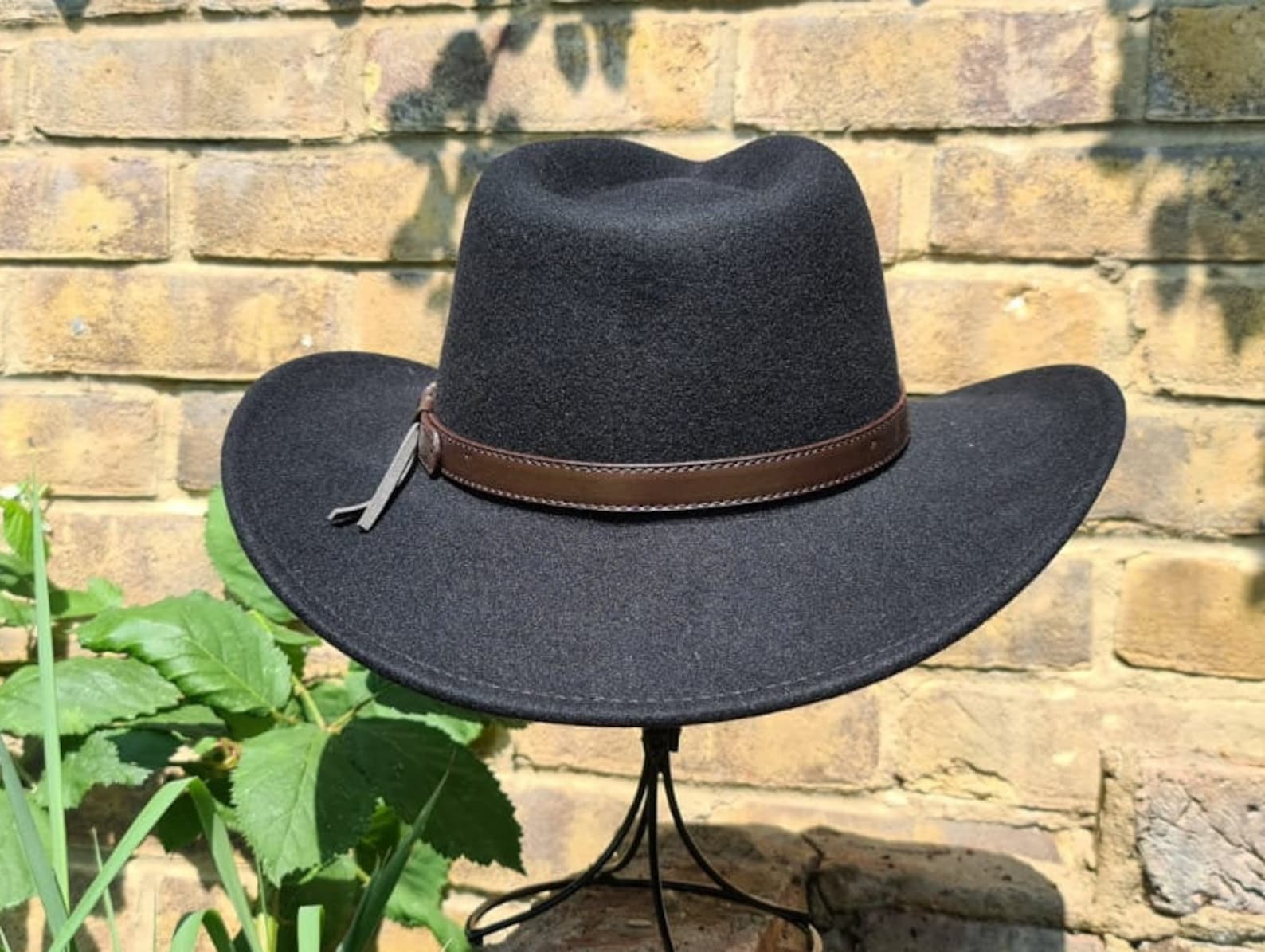 Handmade Crushable 100 wool Felt Cowboy Hat With Leather Band Etsy UK