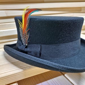 Dead Man Top Hat short top hat Mid-Crown Ascot Victorian Steampunk wedding hat luxurious wool felt Quality