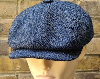 Gorra de repartidor de periódicos Harris Tweed personalizada, gorra Shelby de 8 paneles