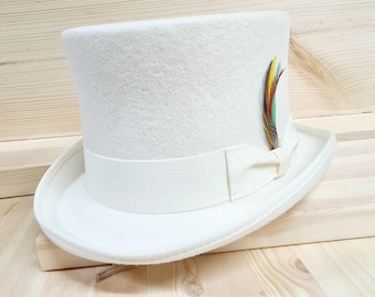 Handcrafted Wool Felt Top Hat: Victorian Style, Custom Branding