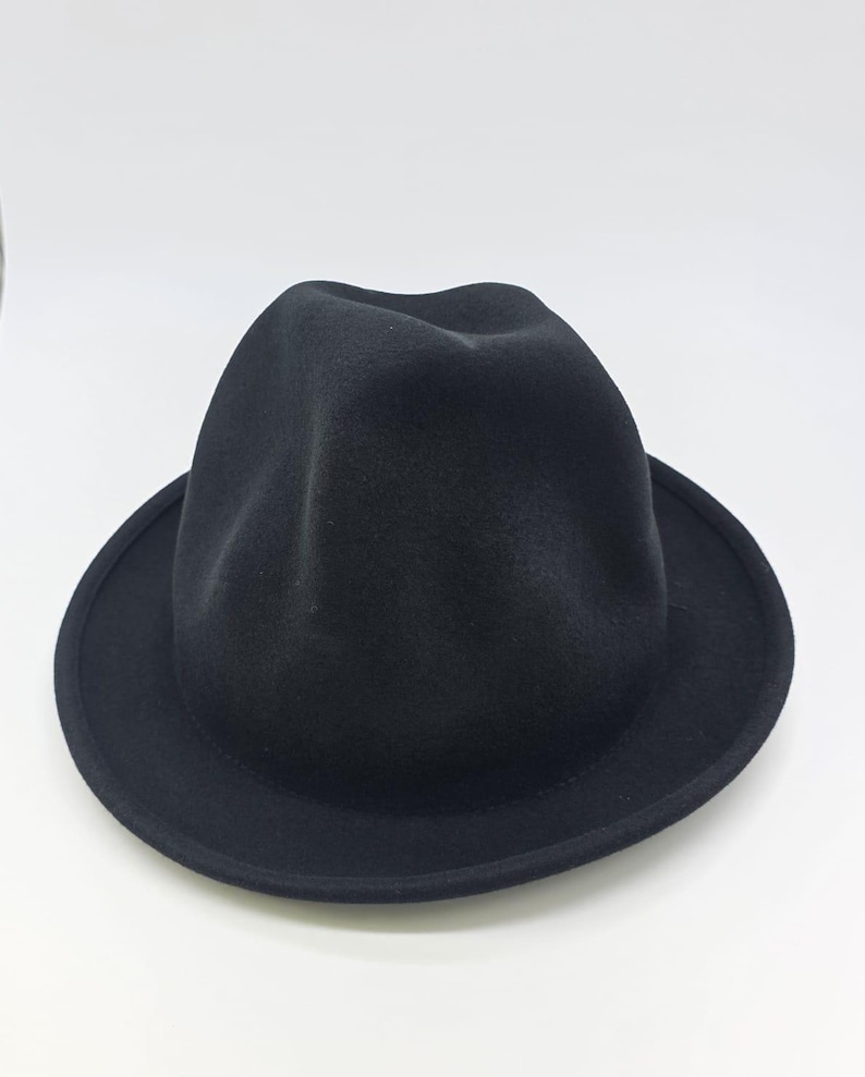 Sombrero de montaña hecho a mano, de fieltro de lana extragrande: copa de 19 cm, marca personalizada. imagen 4