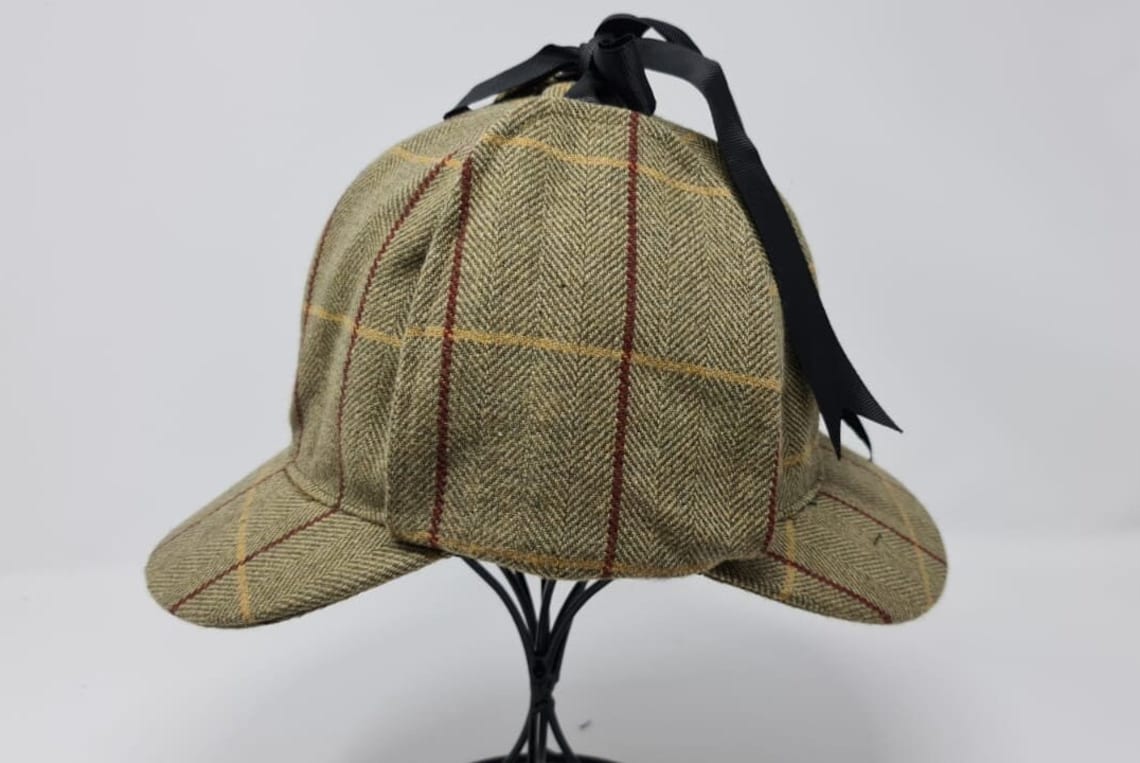 Deerstalker HatsWool Check Tweed Sherlock Holmes Hat Etsy