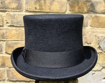 Wool Felt Top Hat: Handcrafted,Victorian Top Hat Customisable with Branding Iron