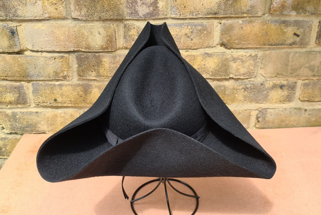 Adult Black Felt Pirate Tricorne Hat - Colonial Costume Tri-Corner One Size