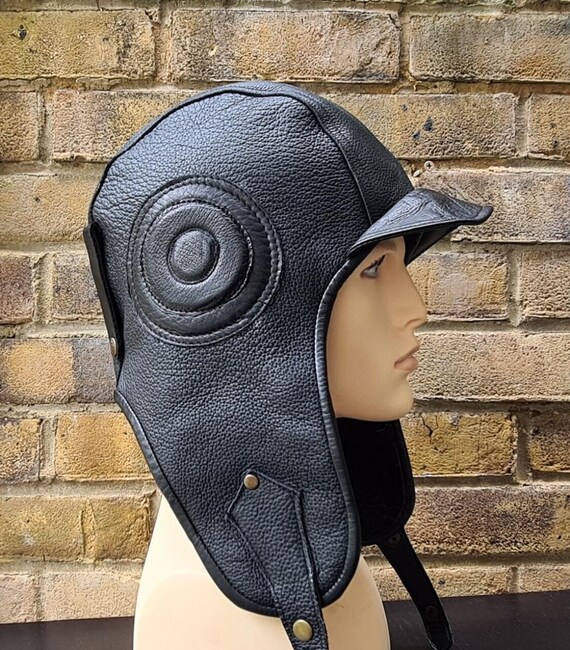 Pilot Hat Leather Pilot Trapper Hat 