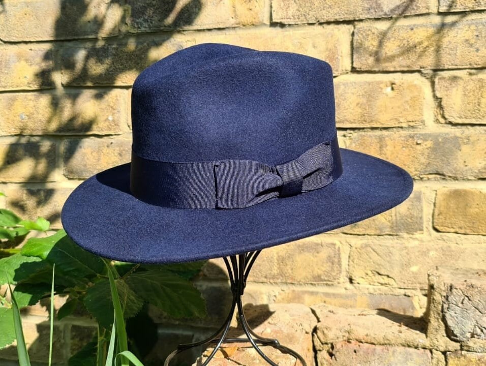 Classic Mens Fedora Hat Authentic 1940s Look Dark Brown Pure Etsy
