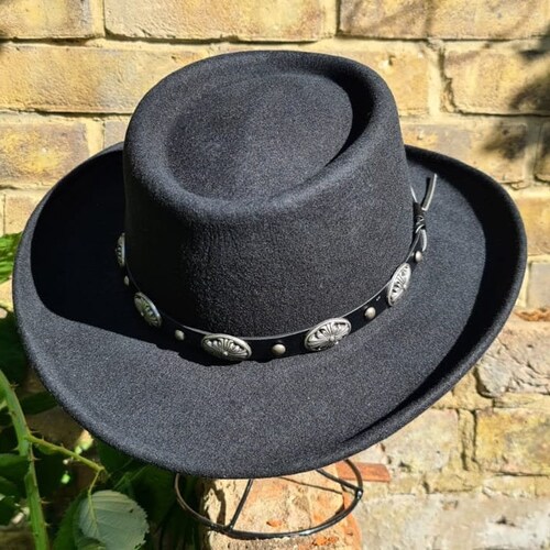 STALLION Cowboy Hat Water Repellent Gaucho Hat Black Wide Etsy