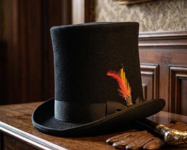 Tall Top Hat

Wool Felt Top Hat

Gothic Top Hat

Steampunk Hat

Victorian Top Hat

Handmade Top Hat

Mad Hatter Hat

Cosplay Top Hat

Mens Top Hat

Womens Top Hat

Personalised Hat

Wedding Top Hat

Victorian Costume