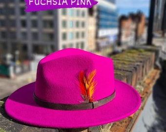 Customize Fedora Your 100% Wool Felt Fedora with your classic shape fedora Initials Branding Iron Handmade Fedora Crushable Leather Band Hat