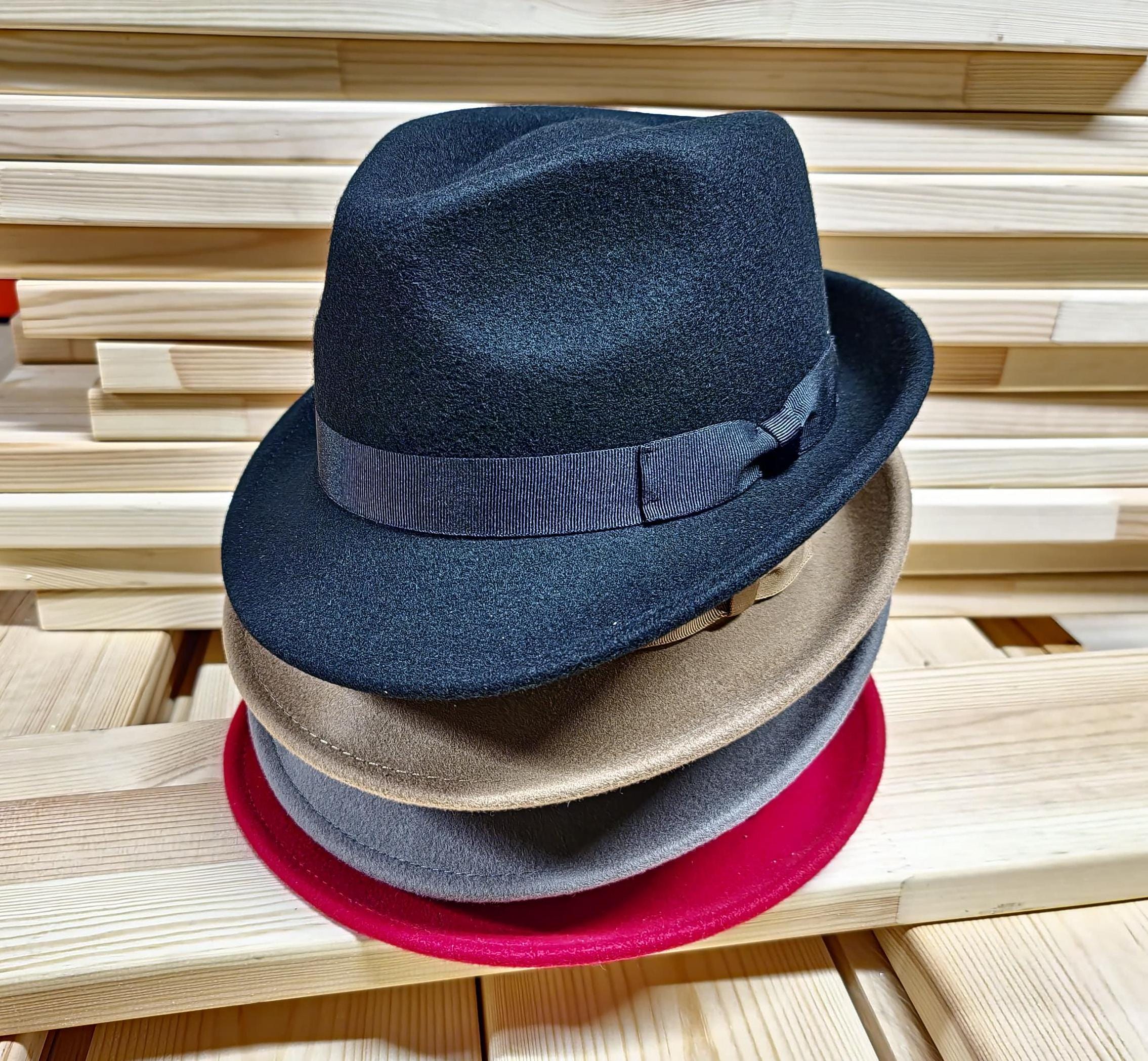 Mens blue trilby hat deals