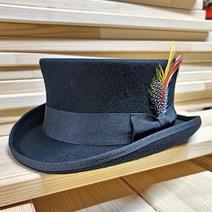 personaliseer handgemaakte lage Crown Deadman-hoge hoed – aangepaste korte stijl, luxe heren- en unisex-huwelijkshoed, klassieke elegantie, lage kroonhoed