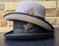 Personalized Handcrafted 100% Wool Homburg Hat | Satin-Lined Churchill Style | Custom Branding Iron | Classic Godfather Hat Black & Grey