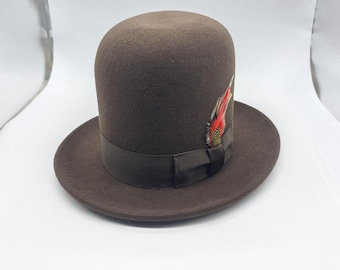 Oversized Tall Wool Bowler Hat: Erykah Badu Inspired, 20cm Crown
