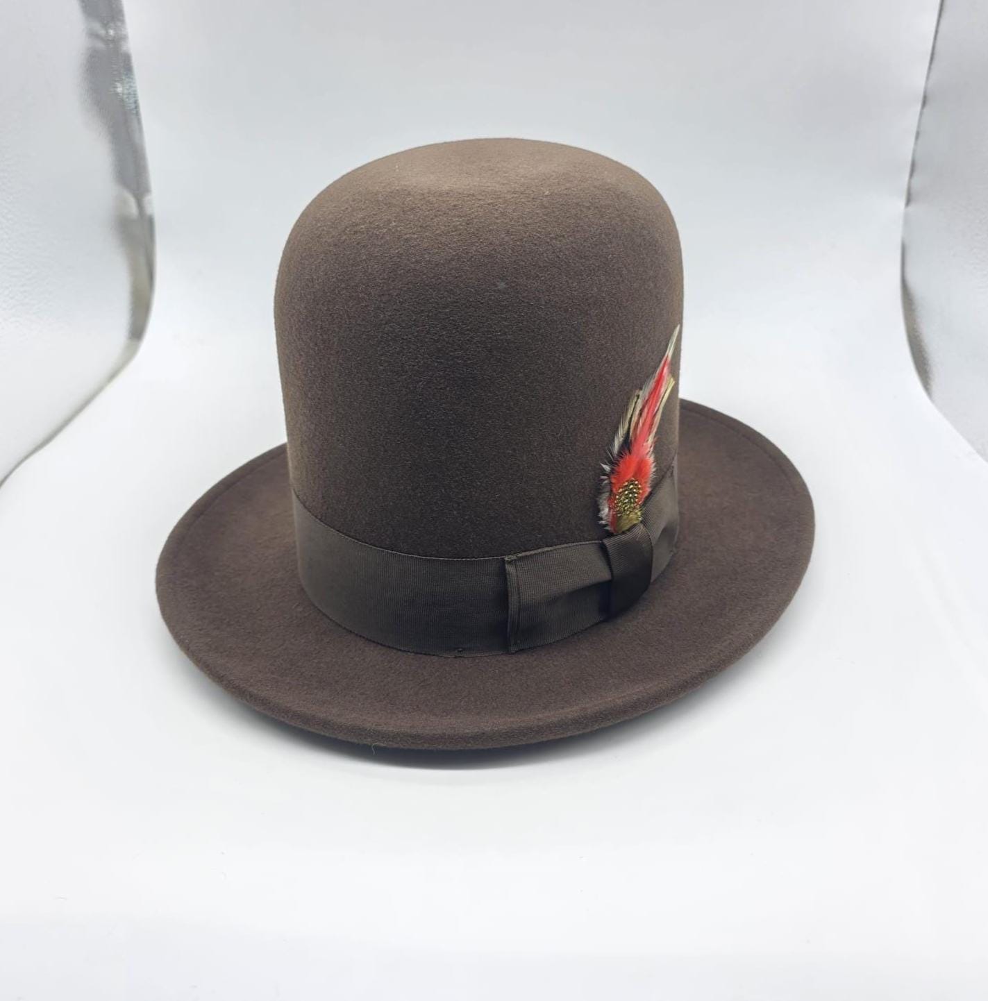 Oversized Tall Wool Bowler Hat: Erykah Badu Inspired, 20cm Crown