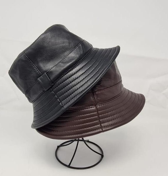 Personalized Leather Bucket Hat: Custom Iron Branding, Unisex