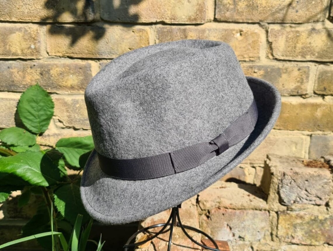Mens Trilby Hat 1950s Retro Brown 100 Wool Vintage Style Etsy