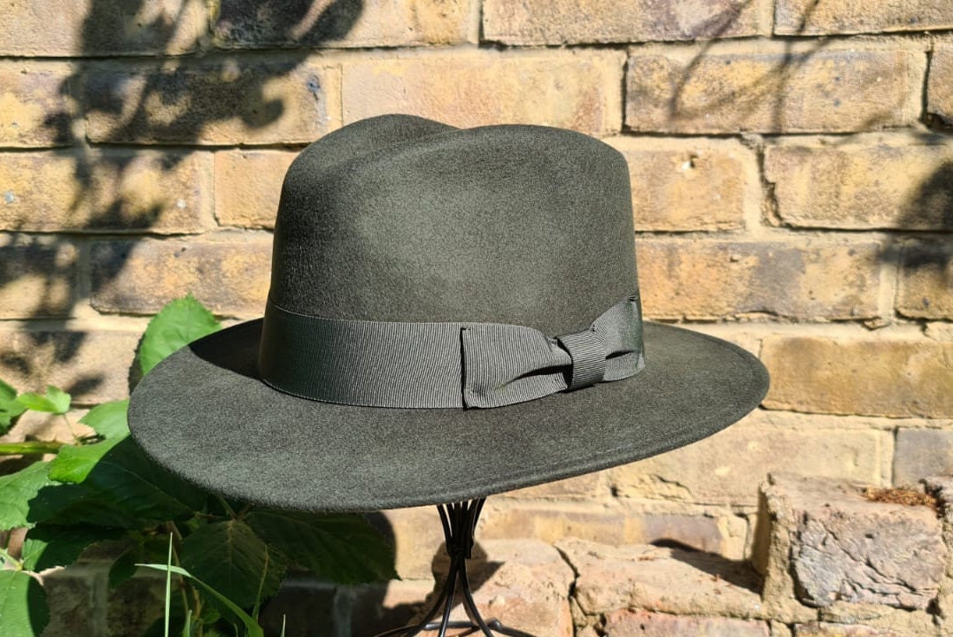 Classic Mens Fedora Hat Authentic 1940s Look Dark Brown Pure | Etsy