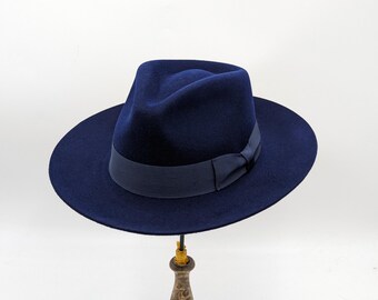 Sonni San Francisco Black and Blue Wide Brim Straw Hat - Etsy display picture 2