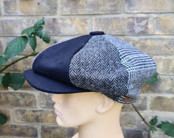Patraque oeillères Bleu Rétro MELTON WOOL Newsboy Cap Patraque oeillères Bleu Rétro MELTON WOOL Newsboy Cap
