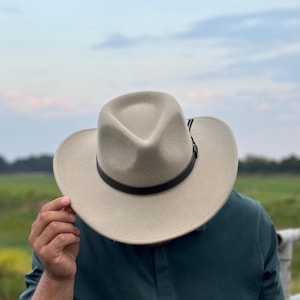 Customize Your Cowboy teardrop  hat handmade Crushable pure 100% Wool Felt Personalize with  Initials  Branding Iron Western style cowboyS/X