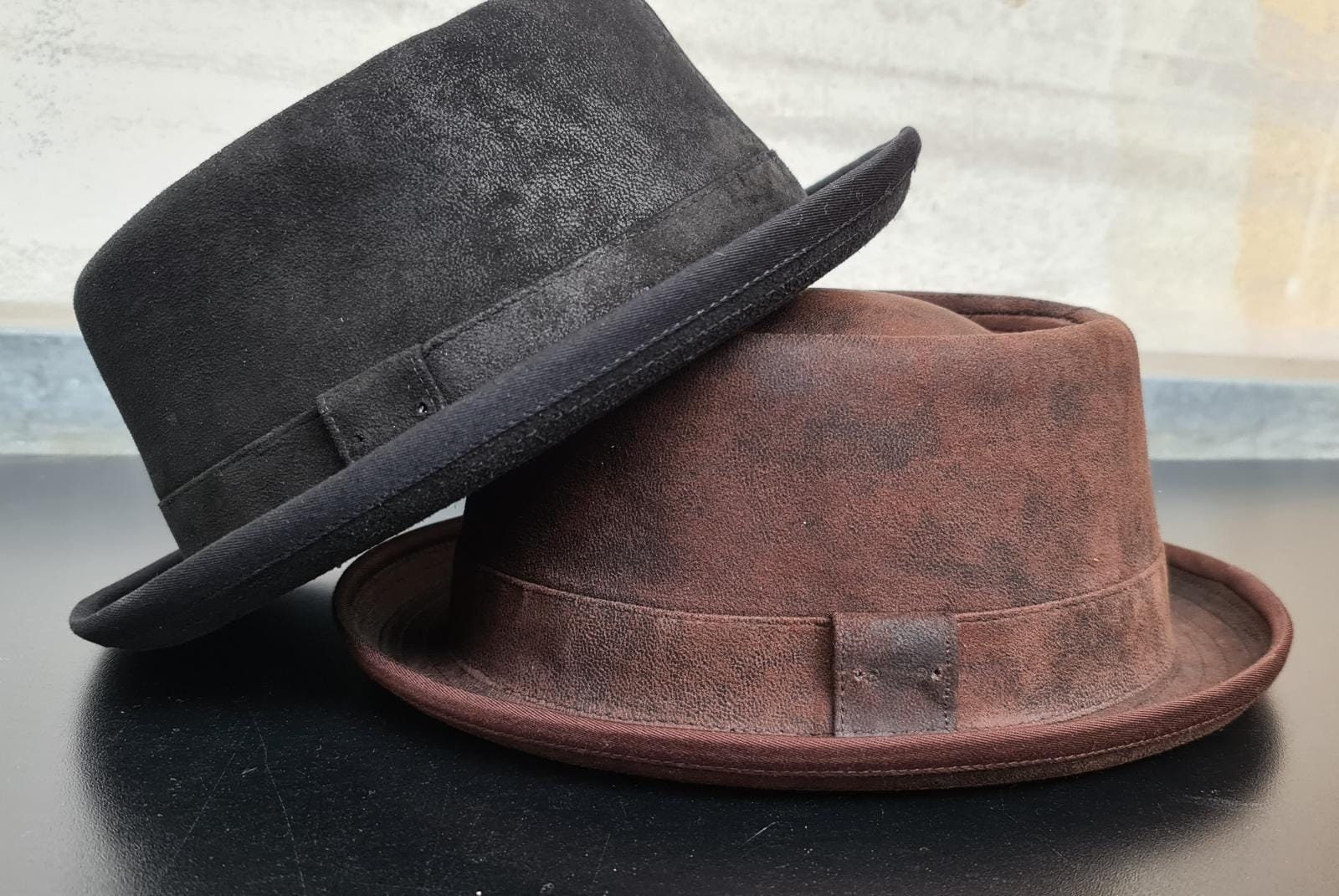 Pork Pie Hat Vintage 100% Sheepskin Leather Pork Pie Hat - Etsy UK