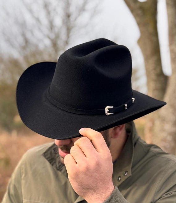 A Cowboy How To Stiffen Felt Hat Brim Handcrafted Wool Felt - Main Image
