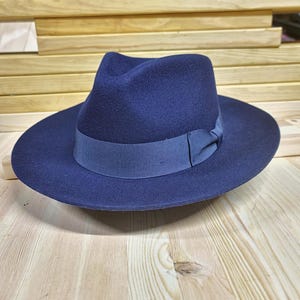 Fedora Hat Classic Wide Stiff Brim Snap-Brim Fedora Hat 100% Premium Wool withAuthentic Grosgrain Band and Custom Branding