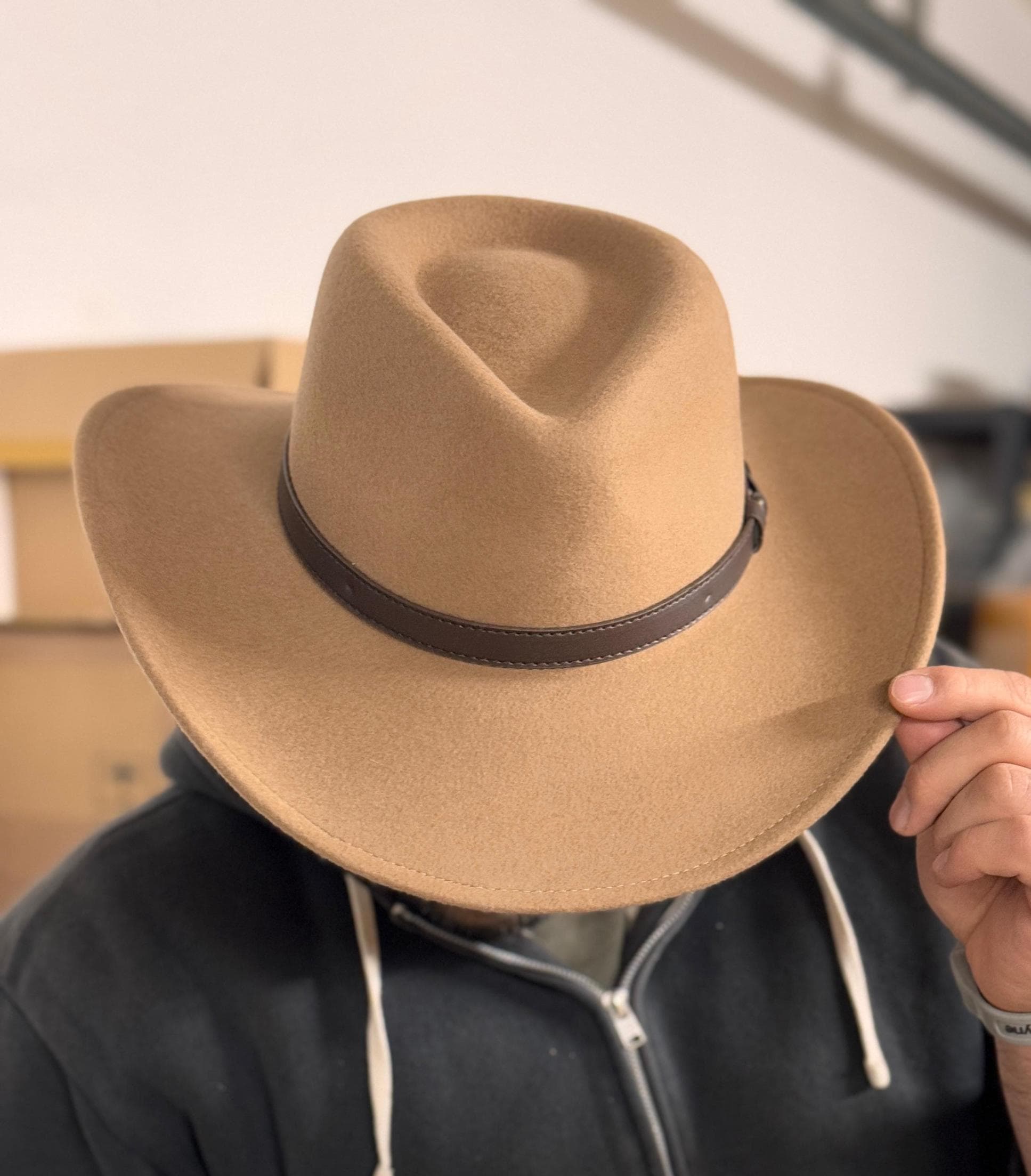 Cappello Cowboy Fatto A Mano Cappello Da Cowboy In Feltro Di Lana 100% - Schiacciabile, Fatto A Mano, Tesa Larga, Stile Western Cappello Cowboy Premium - Foto 8