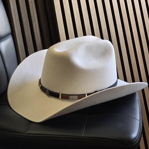 Cattleman Wool Cowboy Hat Western Classic Aussie Style Wide Brim Hat 100% Wool Personalized with Branding Iro , Stiff Wide Brim