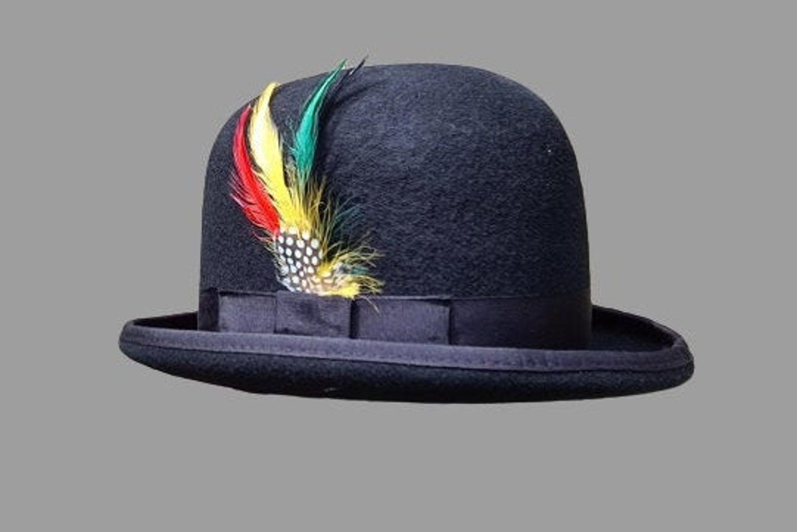 Tall Bowler hat Oversized Tall Bowler Hat Black Unisex Wool Etsy