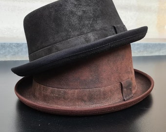 本革　ミネトンカ THE AUSSIE HAT ブラウン Minnetonka Hat Aussie Style Light Brown Suede Leather Safari