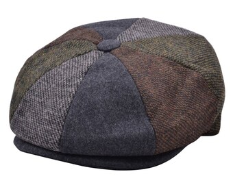 Patraque oeillères Bleu Rétro MELTON WOOL Newsboy Cap Patraque oeillères Bleu Rétro MELTON WOOL Newsboy Cap