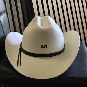 Cattleman Wool Cowboy Hat Western Classic Aussie Style Wide Brim Hat 100% Wool Personalized with Branding Iro , Stiff Wide Brim