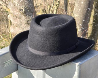 Crushable Wool Felt Gambler Hat: Customizable Cowboy Style