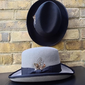 ホンブルグハット USAヴィンテージ 1940s XL ブラック 60cm イギリス