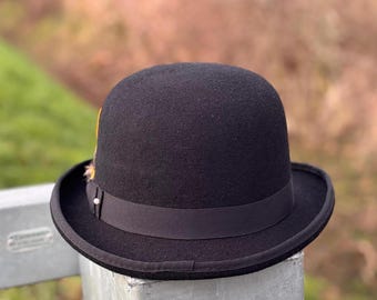 Vintage Champ Black Felt Bowler Hat 7 1/8 - Etsy Vintage Champ Black Felt Bowler Hat 7 1/8 - Etsy