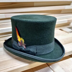 Wool Felt Top Hat: Luxurious Handcrafted Personalize It with a Branding Iron by Your Wool Felt Victorian Top Hat Initials