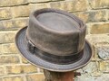 Personalize Pork Pie Hat | Cotton Pork Pie HatHandmade  Leather Look, Water-Resistant fedora pork pie hat, Custom Branding Available