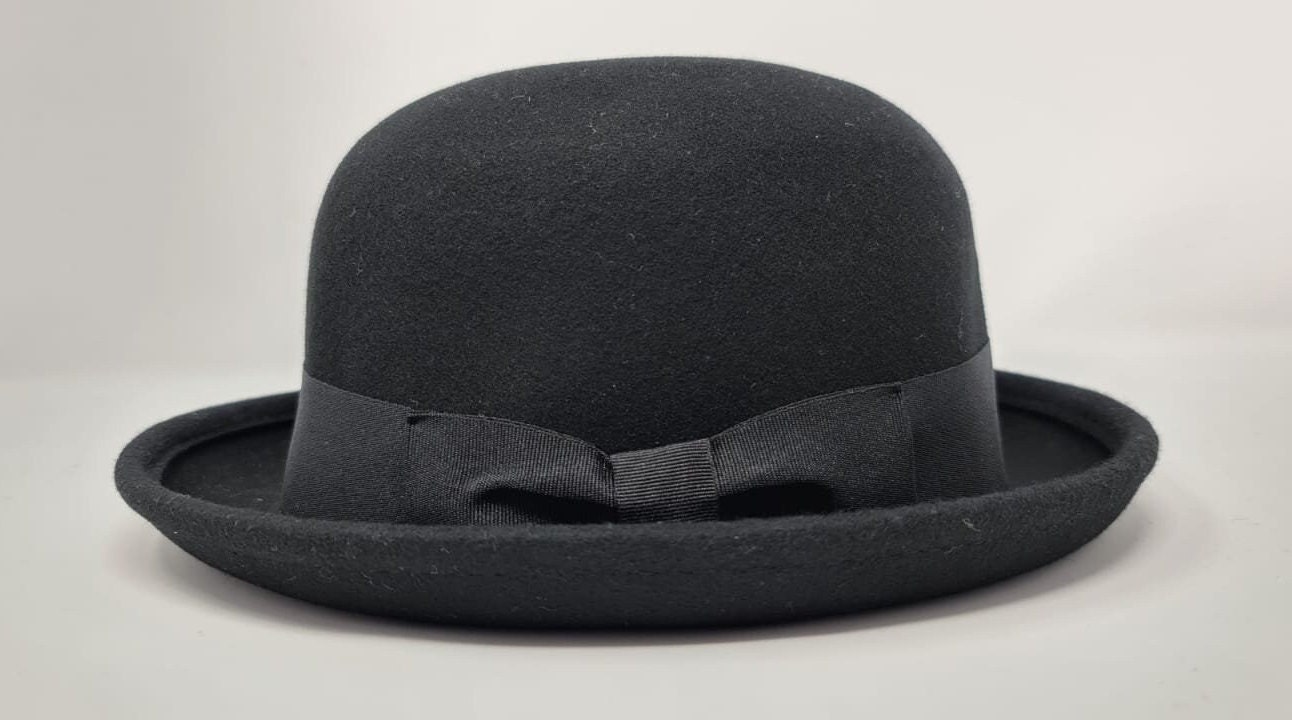 Soft Bowler Hat Comfort Timeless Style Wool Felt Soft Black Etsy
