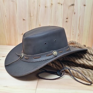 Sombrero de cuero personalizable para el Outback: estilo western unisex