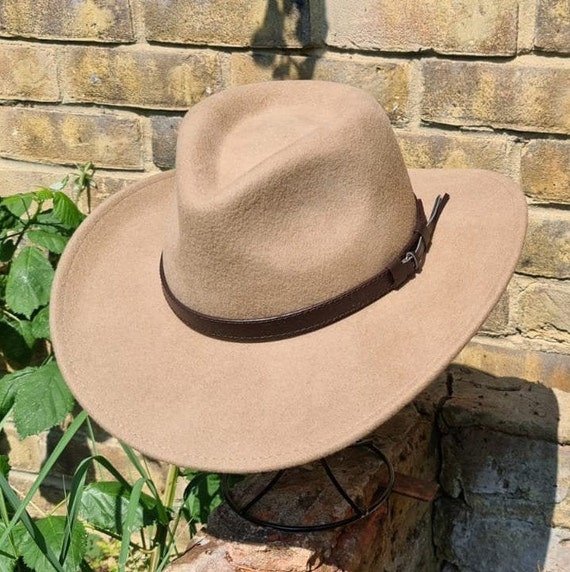 Crushable Wool Felt Cowboy Hats Teardrop Cowboy Hat Men Wide Brim