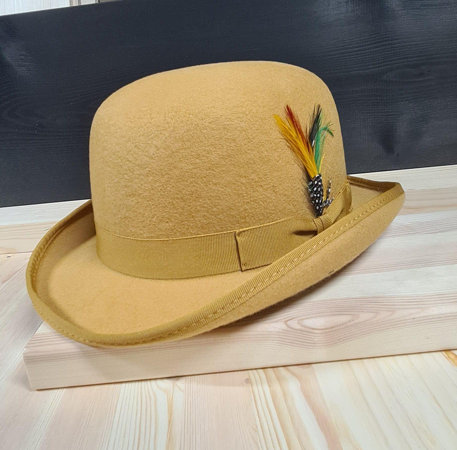 Handcrafted Wool Felt Bowler Hat: Customizable Derby With Branding Iron ...