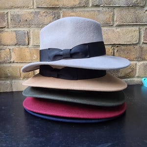 Crushable Wool Felt Fedora: 1940s Indiana Jones Style, Grosgrain Band