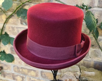 L.Z.H Cap Womens Top Hat Wool Christmas Steampunk Top Hat with Red and Green for Women Hat Color : Red, Size : 55cm L.Z.H Cap Womens Top Hat Wool Christmas Steampunk Top Hat with Red and Green for Women Hat Color : Red, Size : 55cm