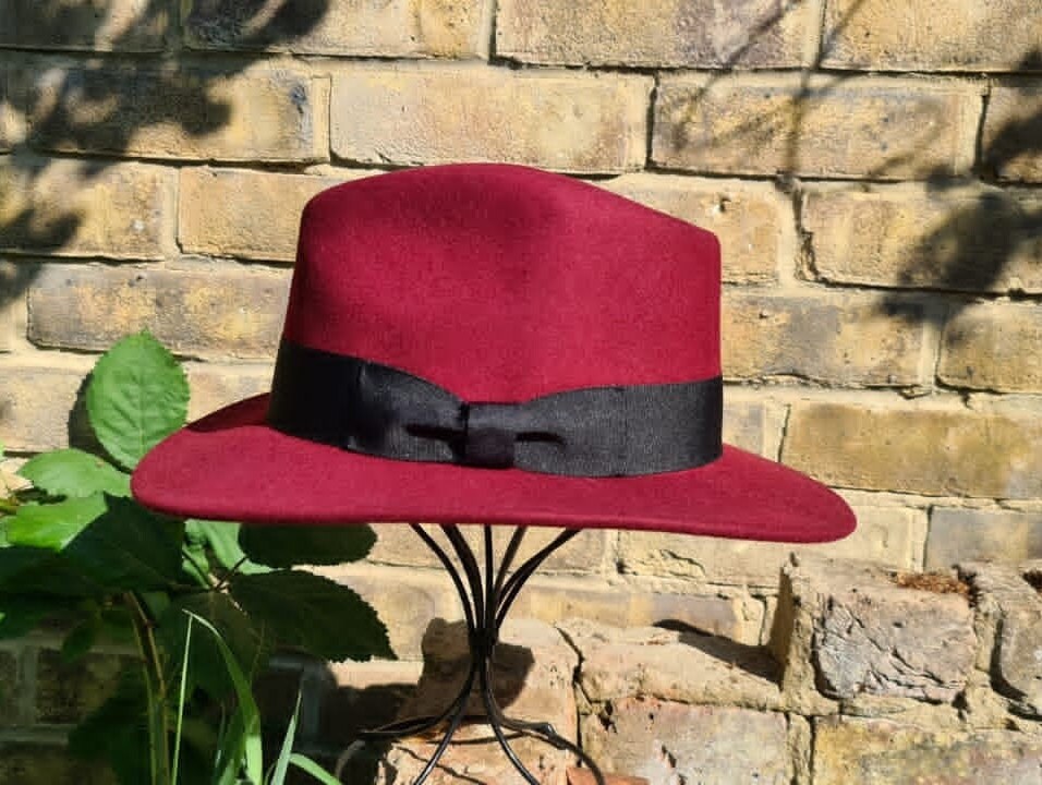 Classic Mens Fedora Hat Authentic 1940s Look Dark Brown Pure Etsy