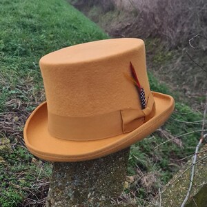 Top Hat Luxurious Wool Felt Top Hat Handcrafted Victorian Style Weddings Funerals Party topHat Custom Branding Iron Options