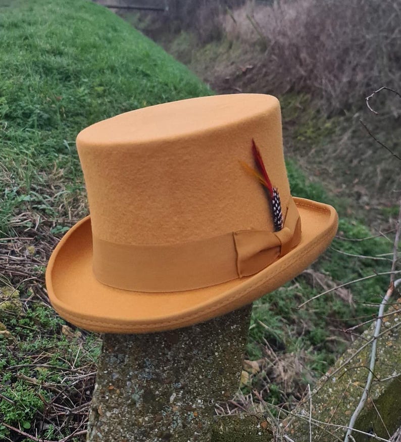 Top Hat Luxurious Wool Felt Top Hat Handcrafted Victorian Style Weddings Funerals Party topHat Custom Branding Iron Options